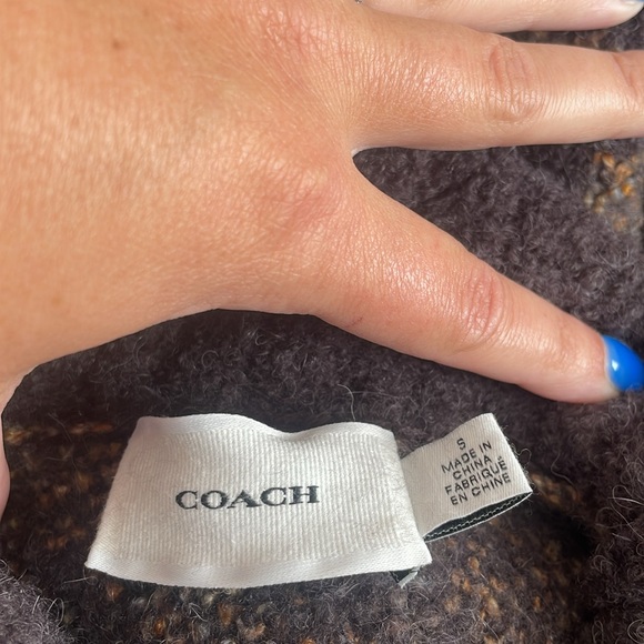 Coach Brown and Tan Cowl Neck Sweater - Picture 6 of 6